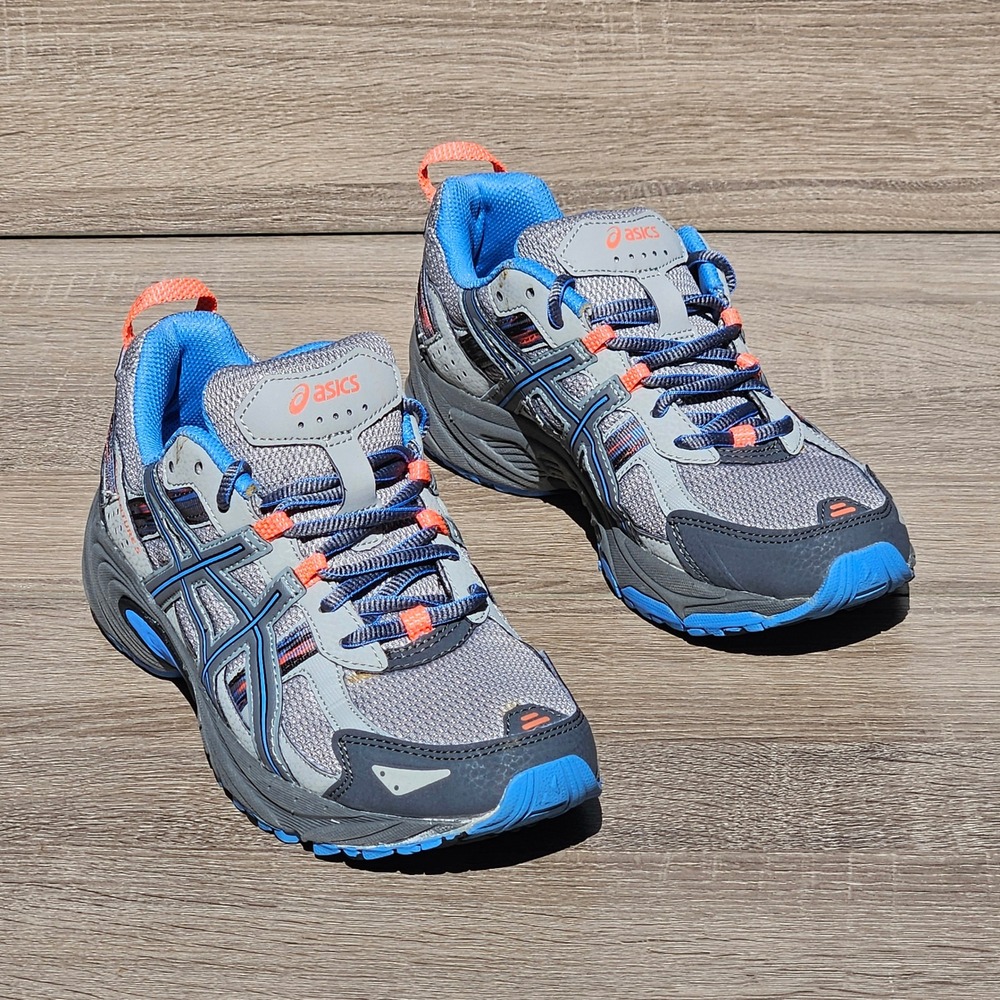 Asics Gel-Venture 5 Womens 10 Grey Blue Orange Trail Running Shoes T5N8N Sneaker